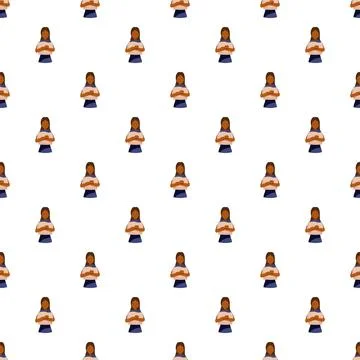 Woman in hijab repeating seamless pattern background イラスト素材