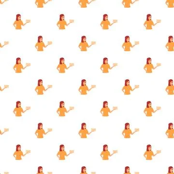 Woman holding an envelope seamless pattern delivering mail Illustrazione stock