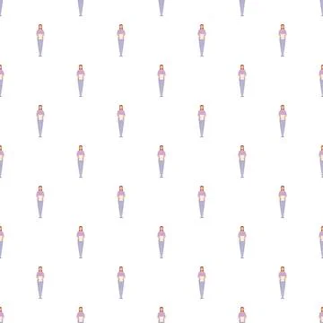 Woman holding paper repeating pattern seamless background Stock Illustration