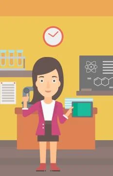 Woman holding tablet computer Stock Illustration