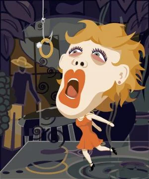 Woman hooked Illustrazione stock