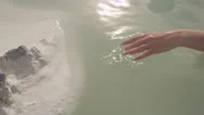 Woman In Hot Spring Pool Stock Footage