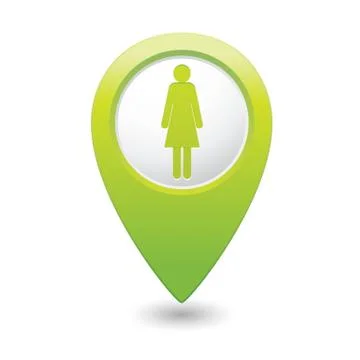 Woman icon green map pointer Stock Illustration