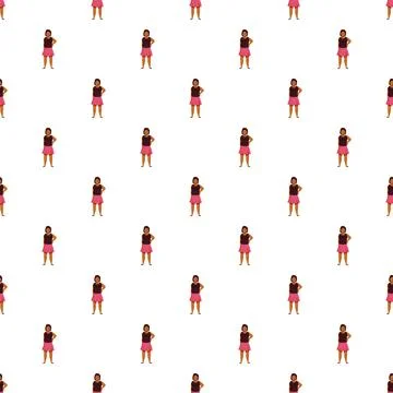 Woman illustration creating seamless pattern for design Stock Illustration