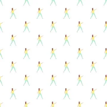 Woman illustration repeating pattern points finger up Stock Illustration