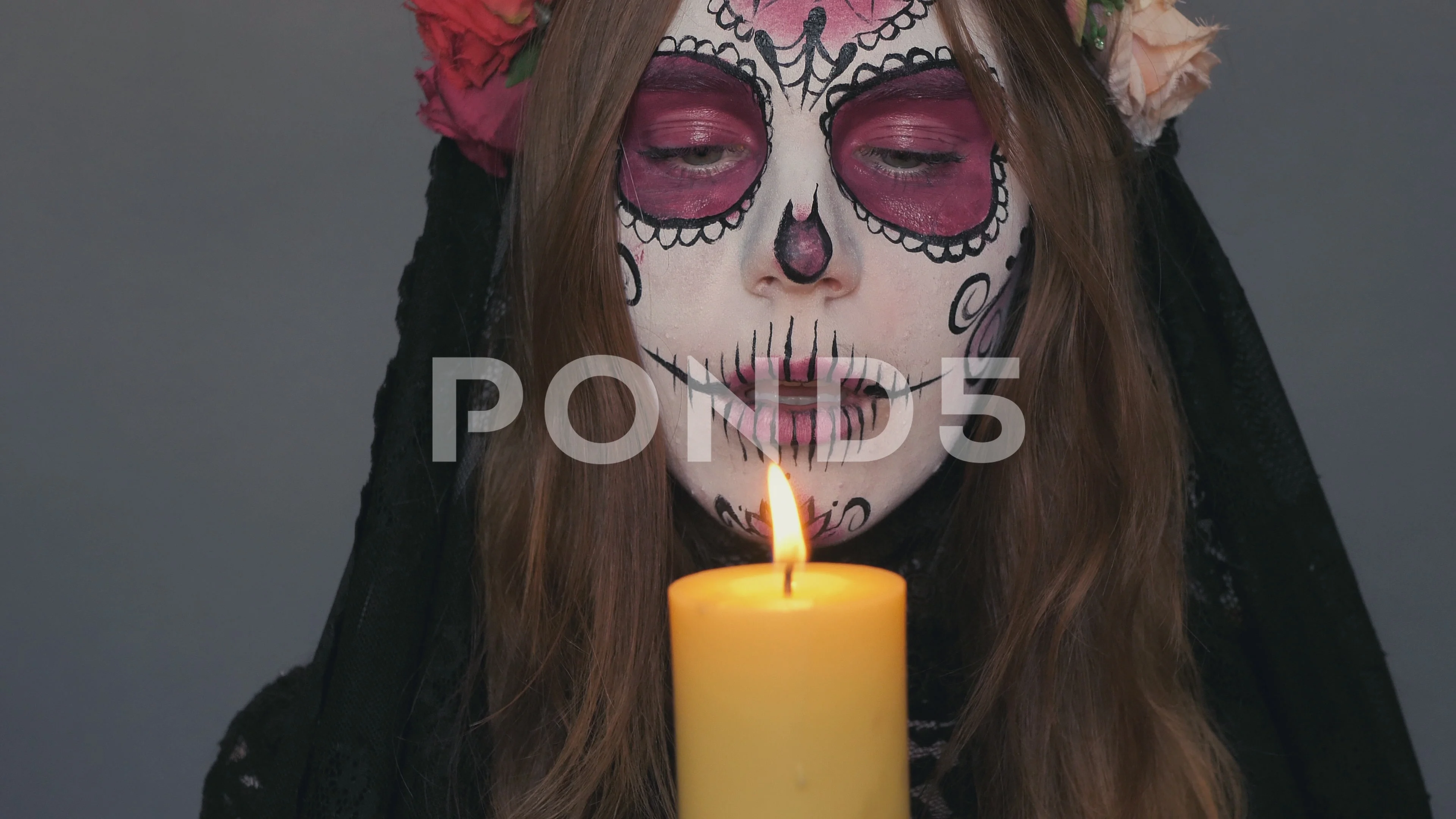woman in the image of death Santa Muerte... | Stock Video | Pond5