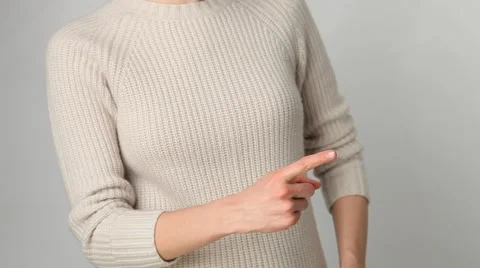 Woman indicating sideways Stock Footage 57228544