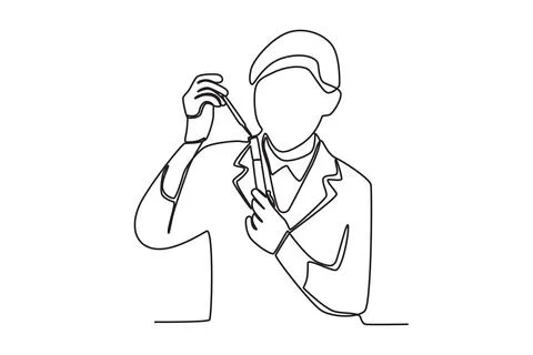 A woman inserts chemicals using a drip dropper Stock Illustration