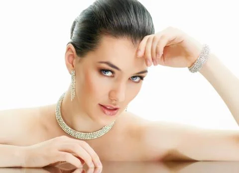 Woman with jewelry Stock Photos