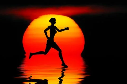 Woman jogging Stock Illustration