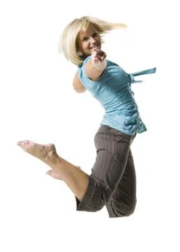 Woman jumping Foto stock