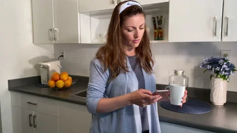 Woman in a Kitchen Stock Footage 137215013