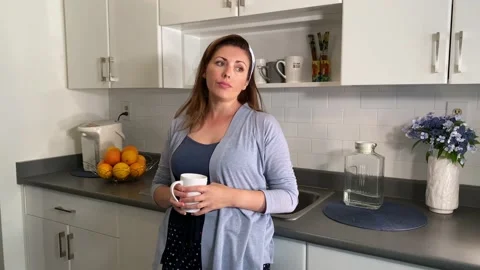 Woman in a Kitchen Stock Footage 137215015