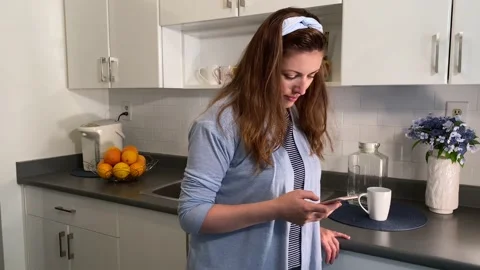 Woman in a Kitchen Stock Footage 137215060