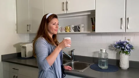 Woman in a Kitchen Stock Footage 137215110