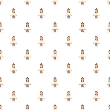 Woman knitting pattern creating handmade textile crafts illustration 스톡 일러스트