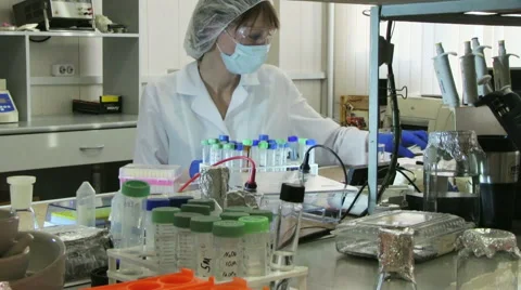 Woman in laboratory Stock Footage 44157322