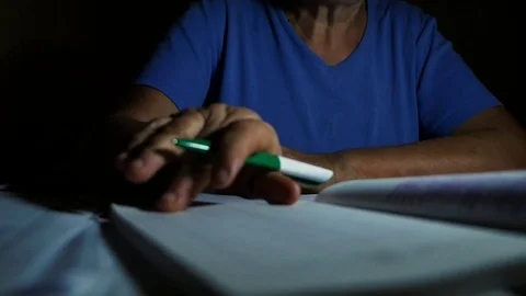 A woman is leafing a book Stock-Footage 80351114