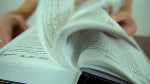 Woman leafing through a book Stock Footage 141363679