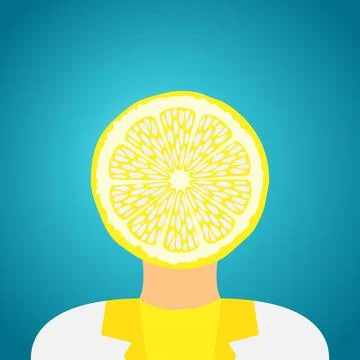 Woman with lemon Stock Illustration
