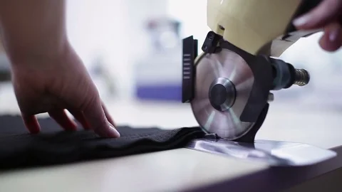 The woman on the line cuts the tissue layers. Stock Footage