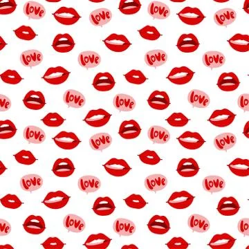Woman lips seamless pattern Stock Illustration