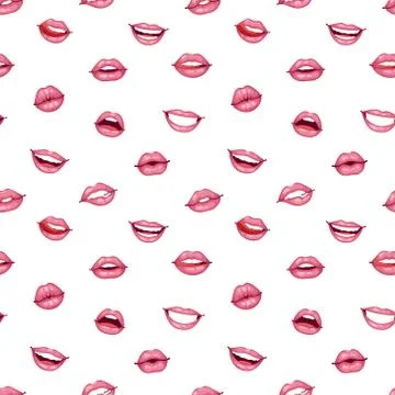 Woman lips seamless pattern Ilustración de archivo