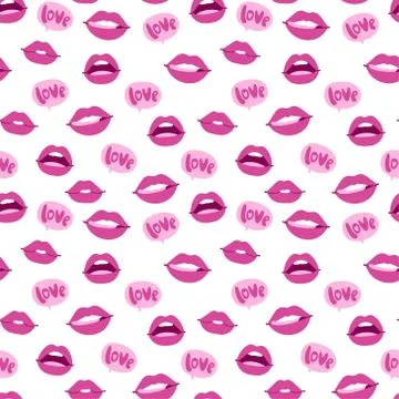 Woman lips seamless pattern Ilustración de archivo