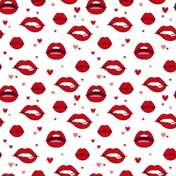 Woman lips seamless pattern Ilustración de archivo