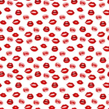 Woman lips seamless pattern Ilustración de archivo