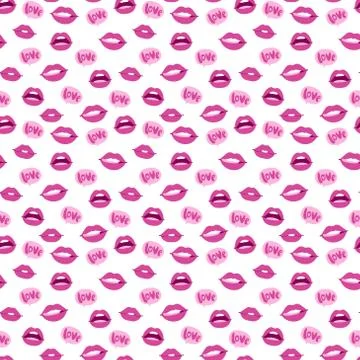 Woman lips seamless pattern Stock Illustration