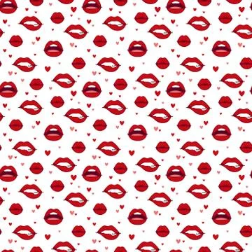 Woman lips seamless pattern Ilustración de archivo