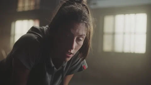 Woman looking at camera after workout 스톡 동영상 236190213