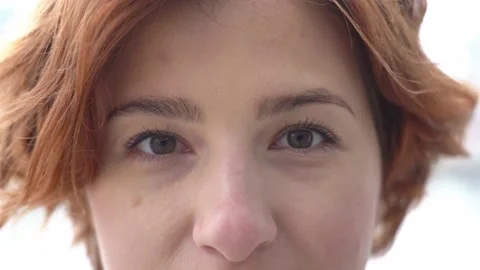 Woman looking at camera, selective focus. Close up of female eyes in slow motion Stock-Footage 155374178