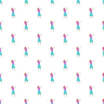 Woman looking in mirror seamless pattern background Stockillustratie