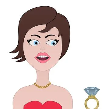 Woman looking ring Stock Illustration