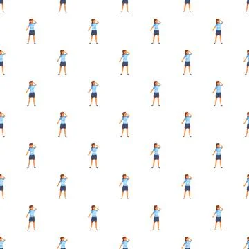 Woman looking for something searching pattern background Stockillustratie