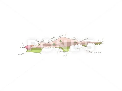 Woman is lying in the steam room. Side view. Vector illustration on white Stock Illustration