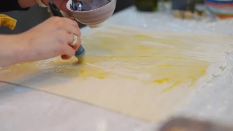 A woman is making a cake Stock Footage 295370268
