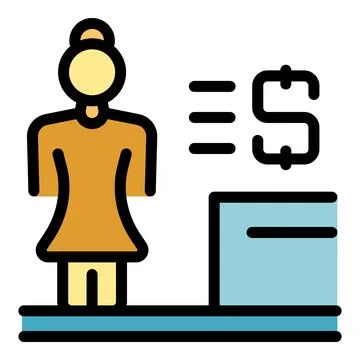 Woman making contactless payment using nfc technology Illustrazione stock