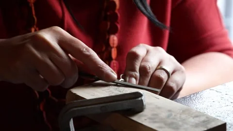 Woman is making earring 1 Video stock 326499295