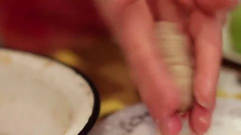 Woman making a hamburger cutlet with fresh mince in a home kitchen Stock Footage