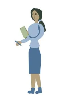 Woman making notes Stock Illustration