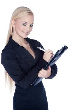 Woman making notes Foto stock