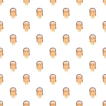 Woman massaging face with hands pattern background イラスト素材