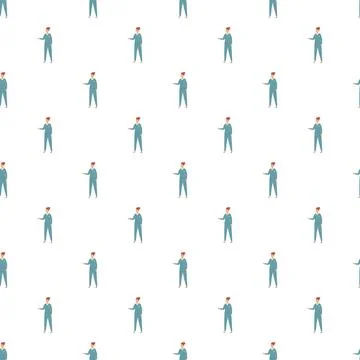 Woman mechanic uniform pattern repeating on white background Stock Illustration
