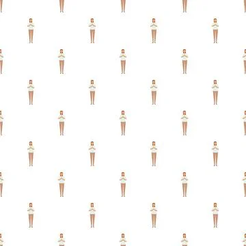 Woman meditating pattern creating calm seamless background design Stock Illustration