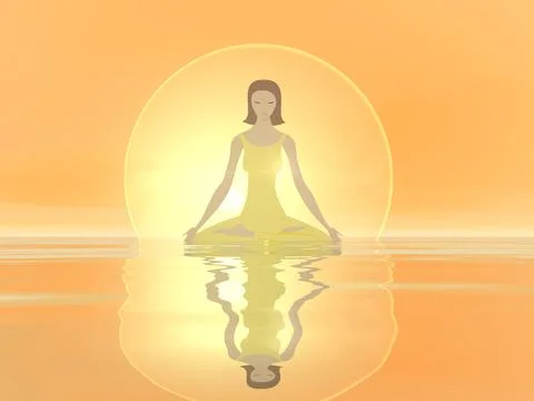 Woman meditation - 3D render Stock Illustration
