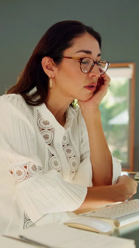Woman, mistake and computer with remote work from home with stress, frustrated Stock Footage 333680382
