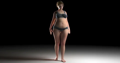 Woman morphs from fat to lean Stock Footage